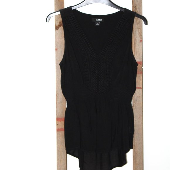 a.n.a. A New Approach Smocked Crochet Tank Top Blouse - Picture 10 of 13